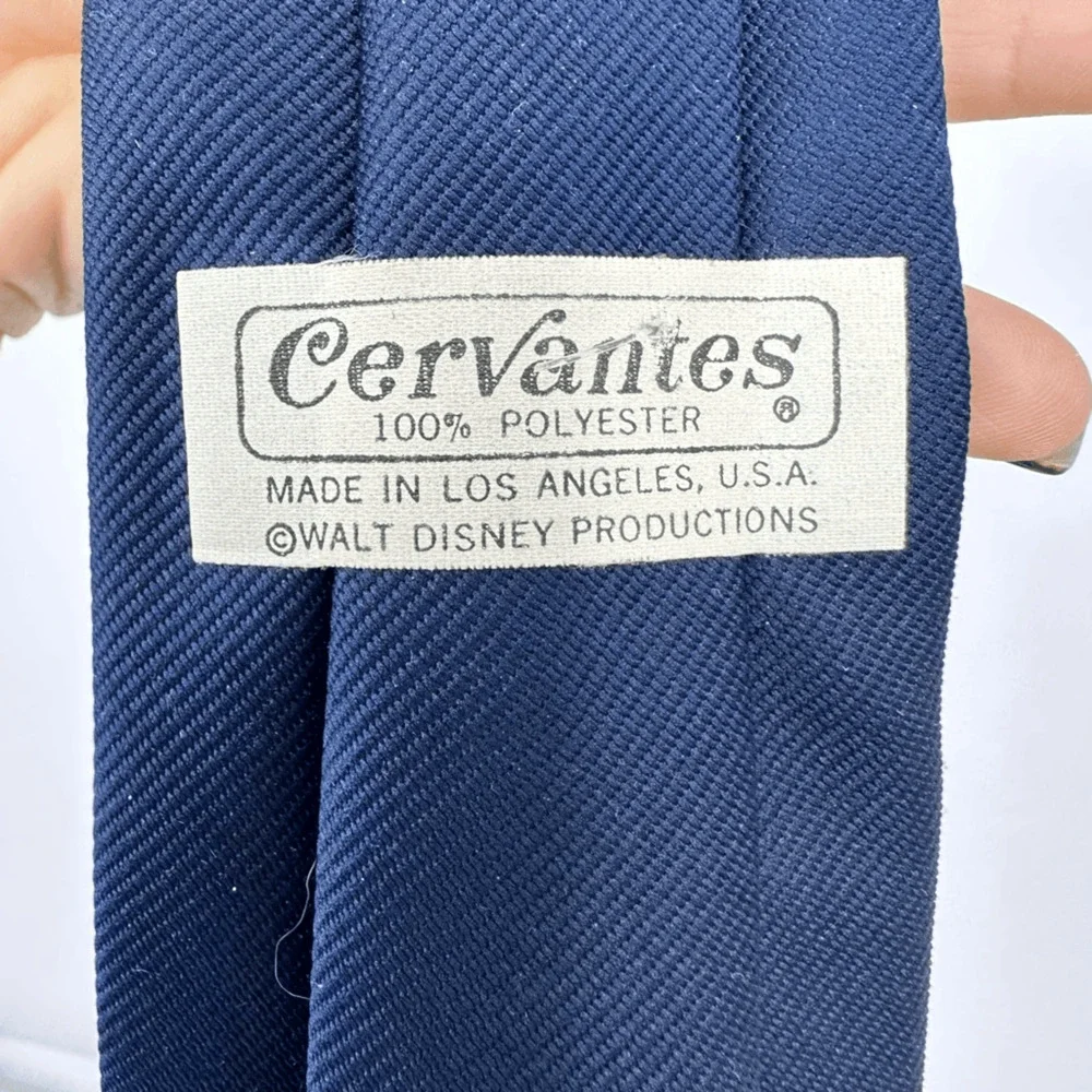 Vintage Cervantes Mickey Mouse Neck Tie Polyester Disney Navy USA Made